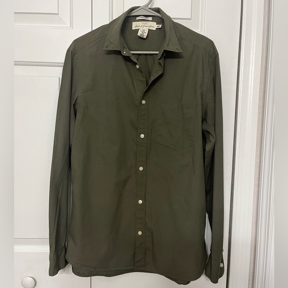 Men’s Olive Green Button Down - Size: M